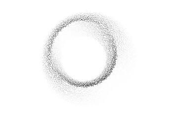 Aufkleber - Abstract circle frame black dot particles pattern flowing isolated on transparent background in concept technology, modern, science.