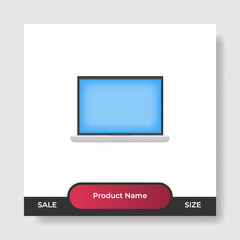 Wall Mural - Geometric square social media banner layout, product background backdrop display for ads commerce sale template in gradient red color
