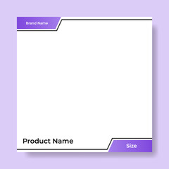 Wall Mural - Geometric square social media banner layout, product background backdrop display for ads commerce sale template in gradient purple color