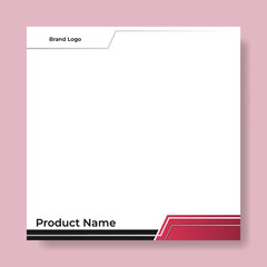 Wall Mural - Geometric square social media banner layout, product background backdrop display for ads commerce sale template in gradient red color