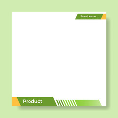 Wall Mural - Geometric square social media banner layout, product background backdrop display for ads commerce sale template in gradient green color