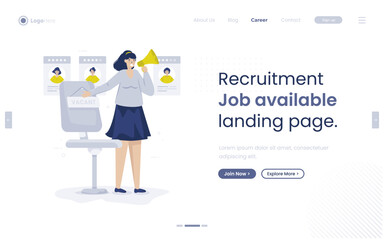 Wall Mural - job available position vacancies recruitment illustration on web banner design