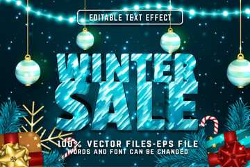 Poster - Winter 3d editable Text Effect Premium Vectors