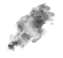 Abstract Black Puffs Of Smoke Swirl Overlay On Transparent Background Pollution. Royalty High-quality Free Stock PNG Image Of Abstract Smoke Overlays On White Background. Black Smoke Swirls Fragments