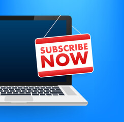 Aufkleber - subscribe now. social media element. vector stock illustration.