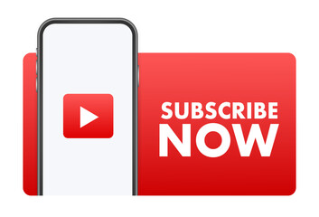 Aufkleber - subscribe now. social media element. vector stock illustration.