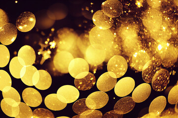 golden bokeh Christmas holiday lights