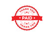 Round Thank you and paid stamp  label design.