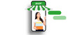 © Png - Video - Photo - Happy asian woman coming out from the screen smartphone holding box package business online mobile application, Shopping Online on Mobile Application Concept Marketing and Digital.