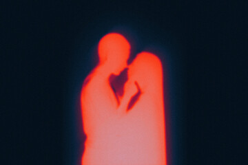 Wall Mural - abstract concept design, couple in love, modern trendy gradient backgrounds, tender man and woman, v