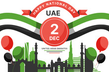 UAE National Day Background. United Arab Emirates National Holiday December 2. Vector Illustration.

