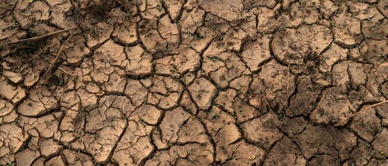 Canvas Print - Cracked and dry soil  in Sri Lanka