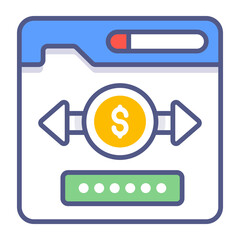 Wall Mural - Modern money transfer, balance or fund transfer, Premium quality vector illustration concept. Flat line icon symbol.