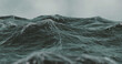 3d render of choppy rough sea with waves in storm water.