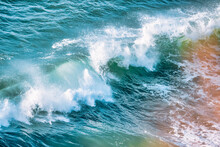 Beautiful Waves Of The Pacific Ocean, Close-up, Pastel Colors