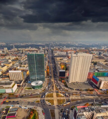 Wall Mural - A beautiful view of the city center of Warsaw, the capitals of Poland