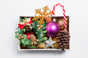 Poster - Gift box with Christmas ornament