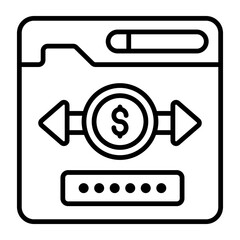 Wall Mural - Modern money transfer, balance or fund transfer, Premium quality vector illustration concept. line icon symbol.