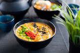 Fototapeta Sypialnia - Asian soup with chicken and beans