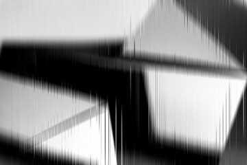 Poster - Blurry abstract structure with glitches in black and white