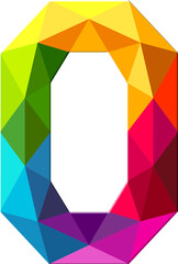 Sticker - Polygon alphabet color font style