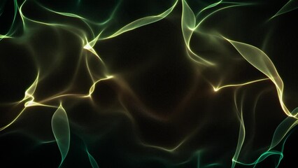 Poster - Abstract Elegant Wave Silk Background Loop/ 4k abstract fractal light elegant wave field with particles and turbulence lines flowing smoothly and seamless looping