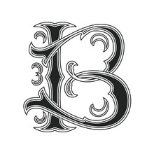Monogram Letter B With An Ornament On A White Background