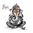 Lord Ganesha sketch and  Illustration for Happy Ganesh Chaturthi
