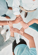 © Jesse B/peopleimages.com - Business team, hands and teamwork collaboration together in shape from above. Corporate men support, trust and hope motivation success working in office, unity, commitment and union care
