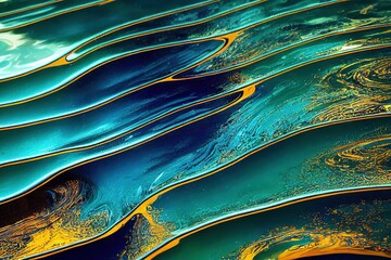 Wall Mural - Water in the pool wavy water background detail. Summer blue wave abstract or natural rippled water texture background. High Resolution