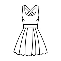 Canvas Print - women dress icon. black linear dress icon. vector illustration. female fashion concept