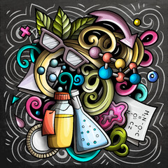Wall Mural - science cartoon vector doodle design