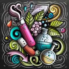 Wall Mural - science cartoon vector doodle design