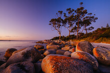 Binalong Bay Sunset In Tasmania Australia