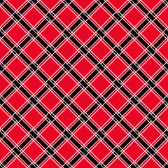 Wall Mural - Seamless red checkered plaid pattern