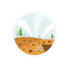 Wall Mural - deforestation earth design concept vector illustration