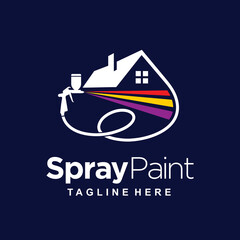 Sticker - Spray paint logo with house concept