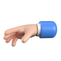 Canvas Print - Cartoon 3d hand taking or giving gesture, business hand reaching for something 3d rendering