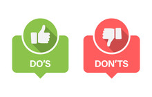 Do And Don't Thumbs Vector Icons.