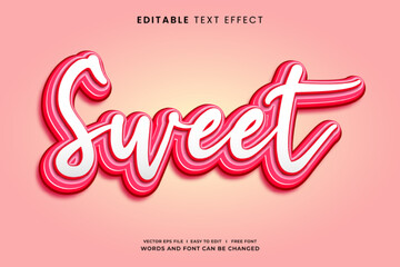 Sticker - Sweet pink 3d editable text effect