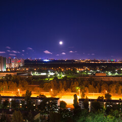 Wall Mural - Night city panorama