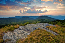 View Of The Sunset From Black Balsam Knob In Western North Carolina