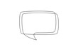 © Olga Rai - One continuous line drawing of Speech bubble square shaped. Chat cloud and thought dialogue icon in simple linear style. Comic text comment concept in editable stroke. Doodle vector illustration