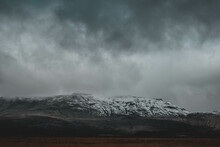 Gray Snowed Mountain On Iceland