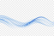 Blue vector abstract background flowing wave smoky,transparent