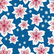 Christmas flowers seamless pattern