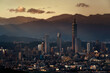 Hope concept-Sunrise of cityscape in Taipei, Taiwan