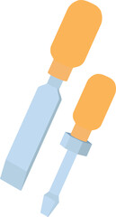 Poster - Workshop equipment icon isometric vector. Carpentry chisel and screwdriver icon. Hand tool, construction and repair work