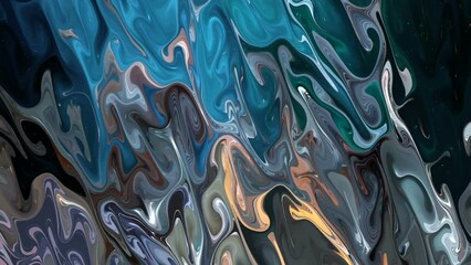 Wall Mural - Abstract blue and orange colorful marble, mix liquid color texture. Modern background animation