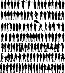 Wall Mural - people set silhouette design isolated vector